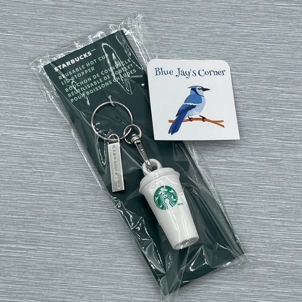 Starbucks Stopper Keychain for‎ Reusable Cup White Red Christmas 2025 Set of 2